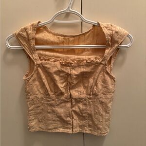 Women’s Milkmaid Cap Sleeve Cream Colour Top